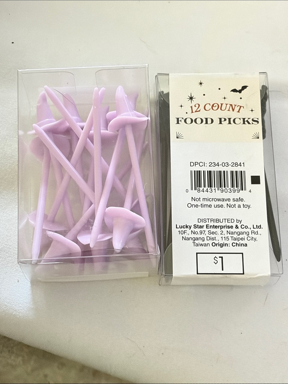 10 lot Witch Pink hat Food Picks/ Witch Boots Picks - 12 Count